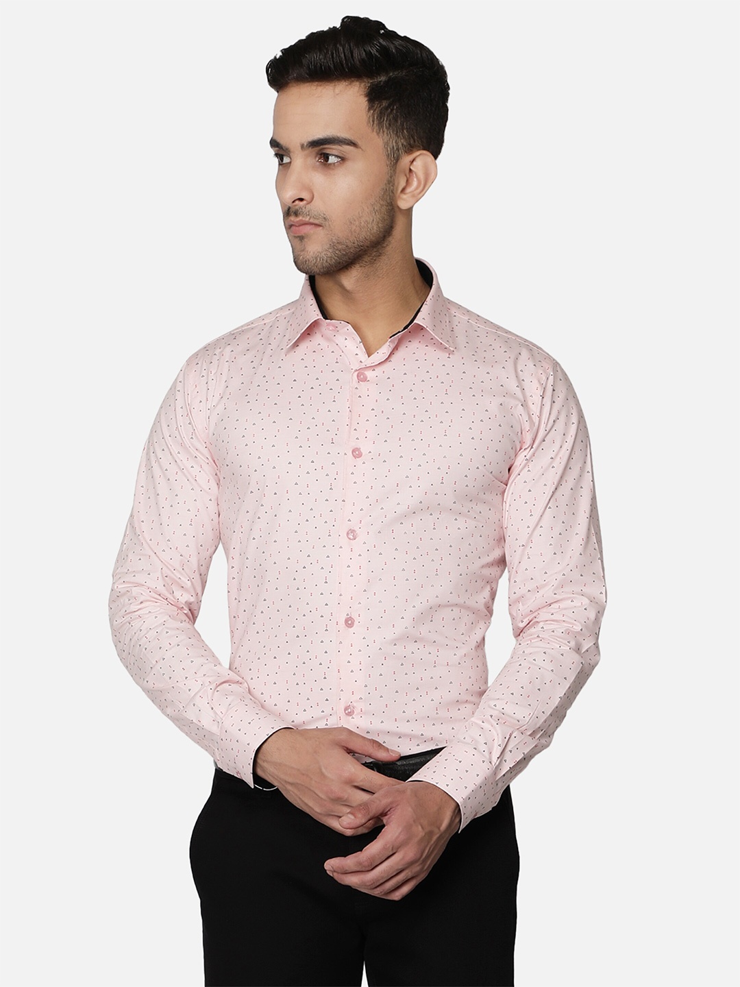 

Callino London Men Pink Slim Fit Printed Casual Shirt