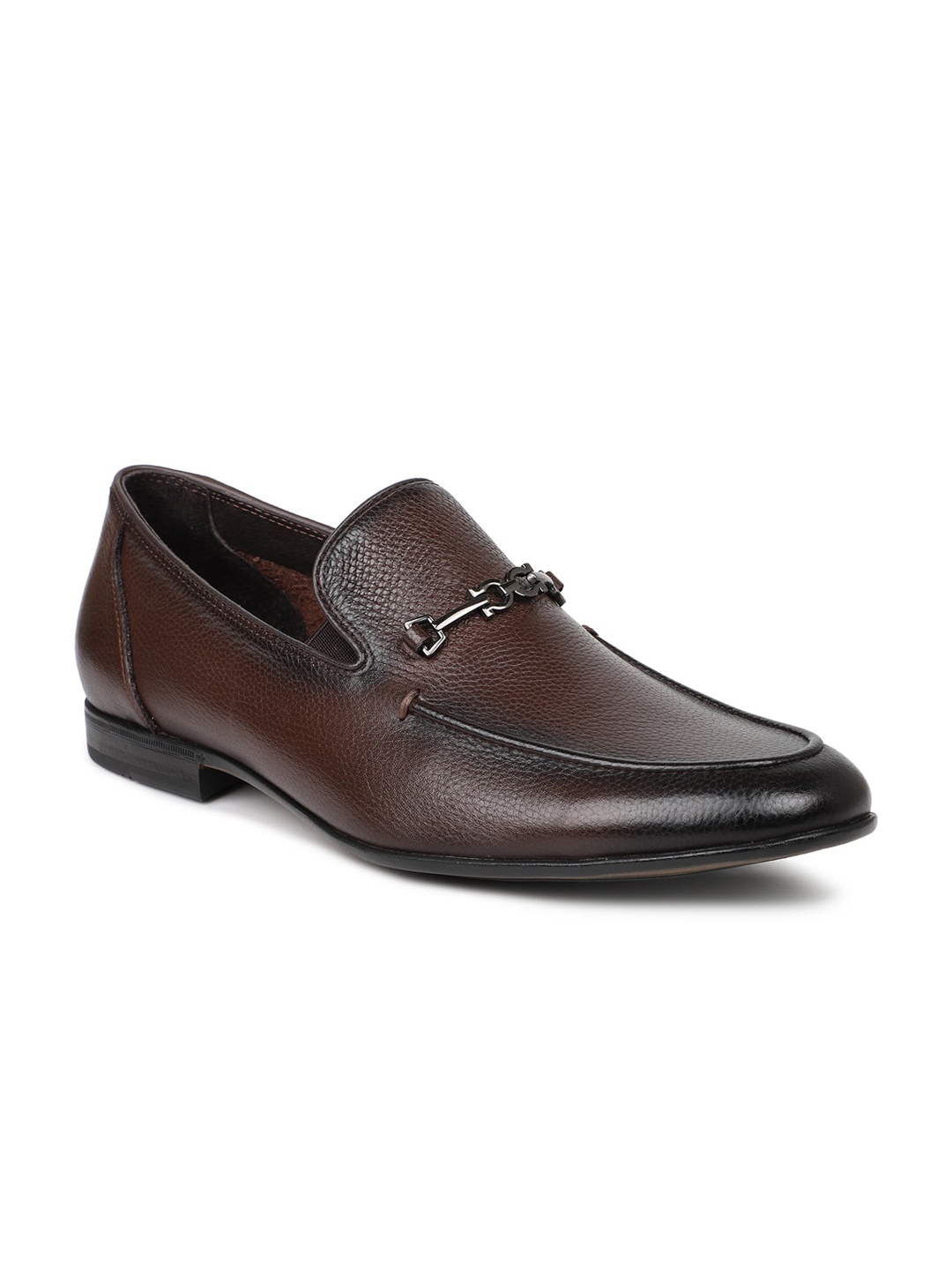 

ATESBER by Inc.5 Men Brown Solid Leather Formal Loafers