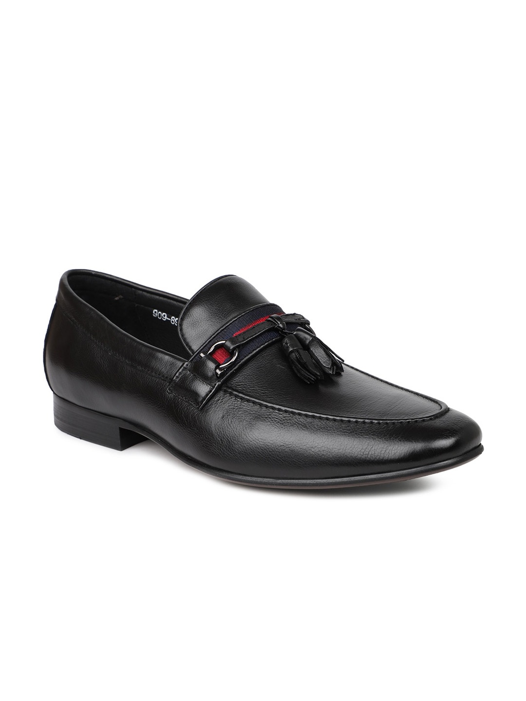 

ATESBER by Inc.5 Men Black Formal Solid Leather Formal Slip-Ons