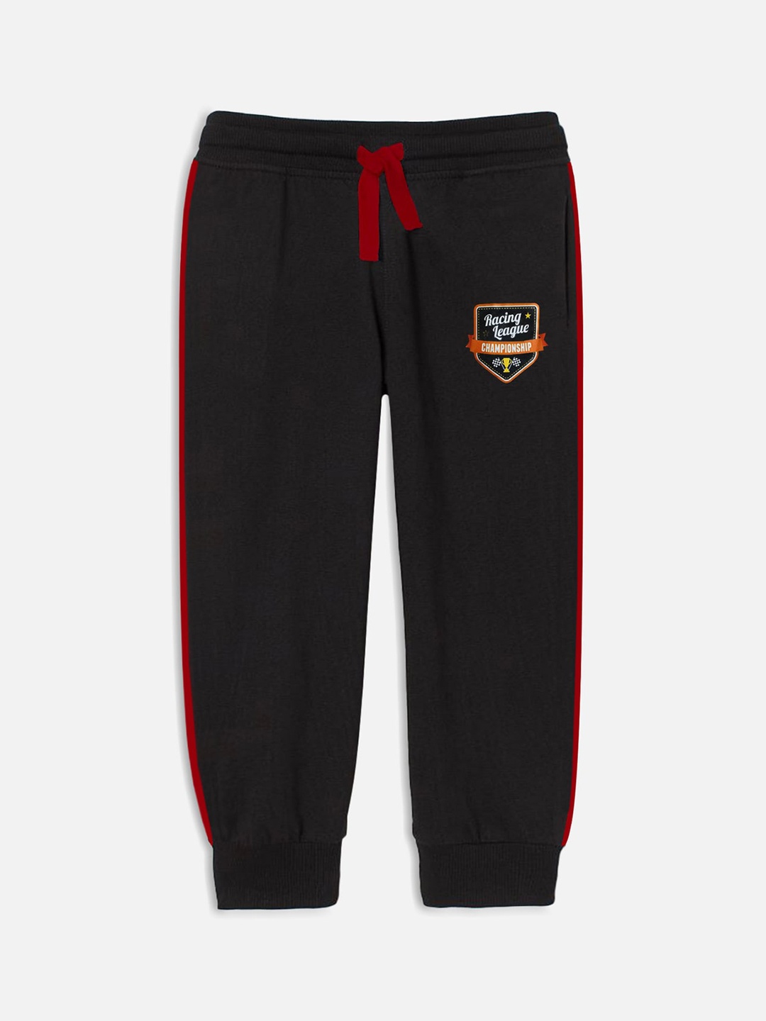 

Miss & Chief Boys Black Solid Pure Cotton Mid-Rise Ankle Length Joggers