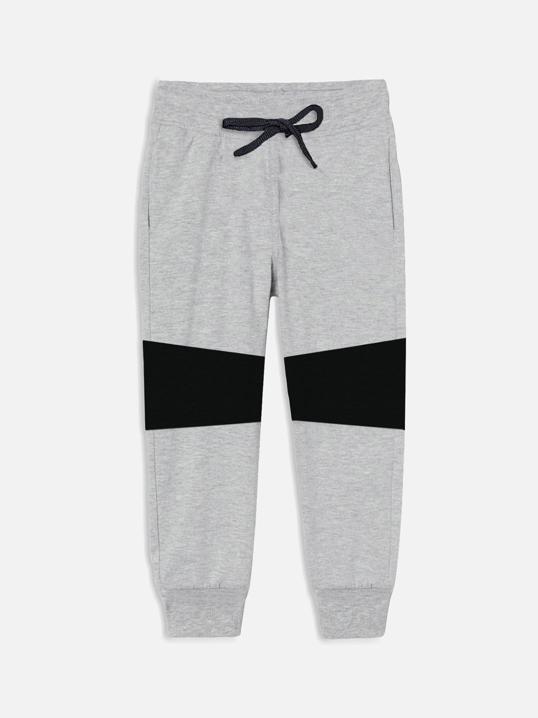 

Miss & Chief Boys Grey Solid Cotton Joggers, Black