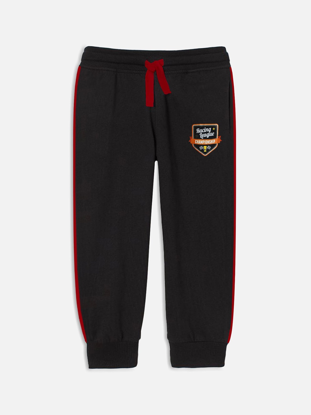 

Miss & Chief Boys Black Solid Pure Cotton Joggers
