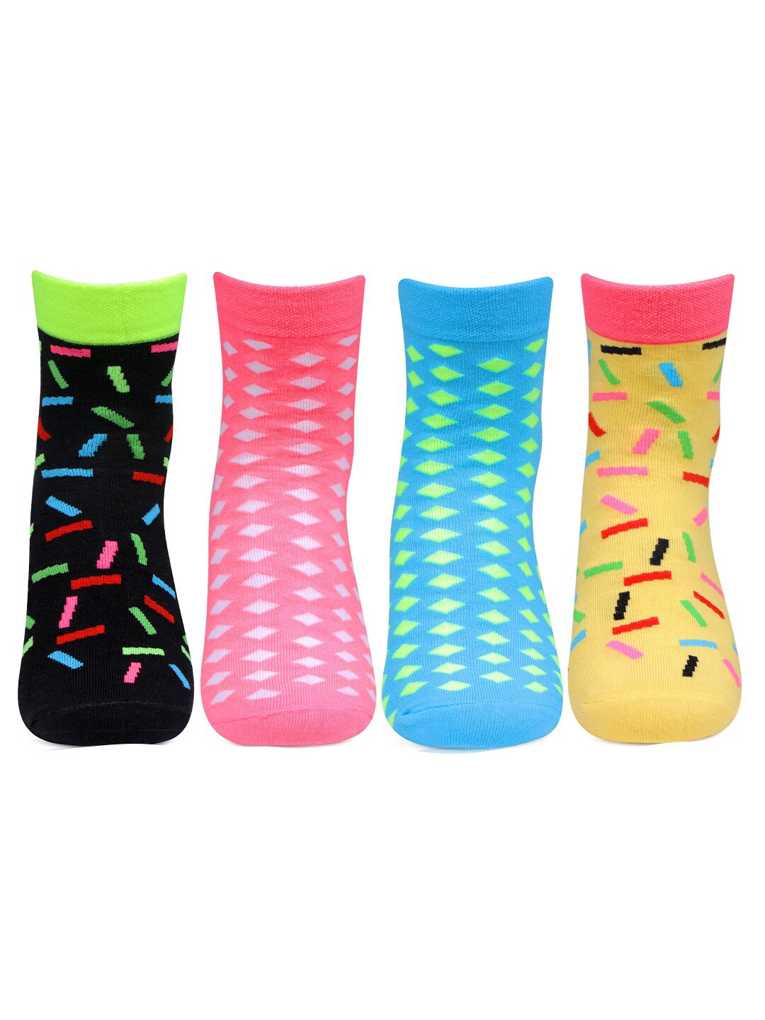 

Bonjour Women Pack Of 4 Assorted Ankle-Length Socks