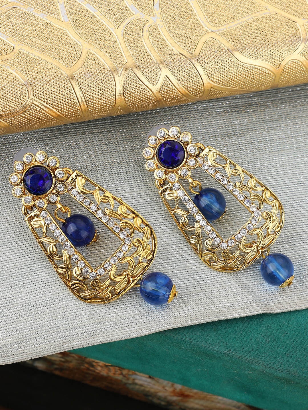 

ANIKAS CREATION Blue Contemporary Studs Earrings