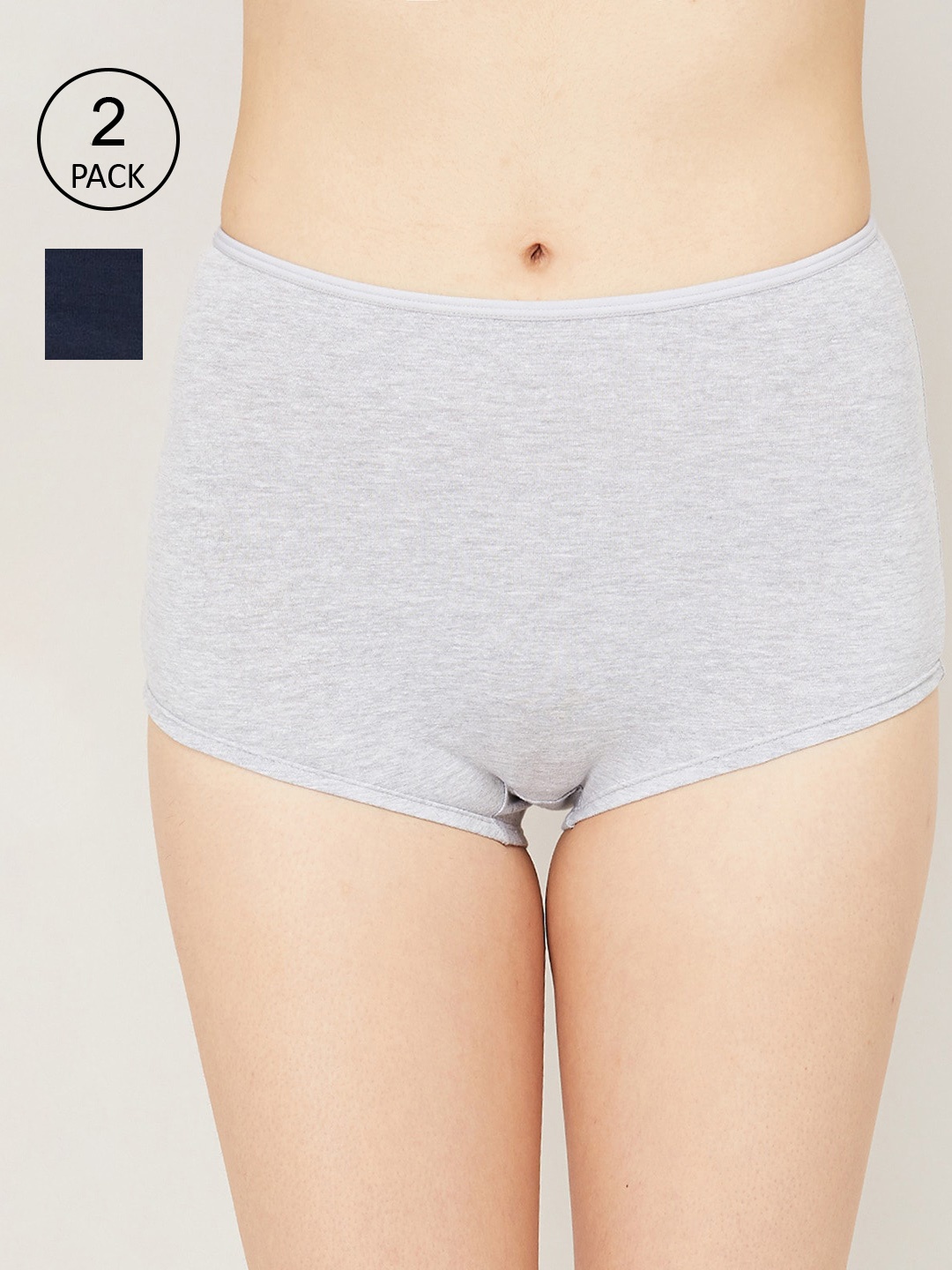 

Ginger by Lifestyle Pack of 2 Navy Blue & Grey Solid Cotton Boy Shorts 1000010906483