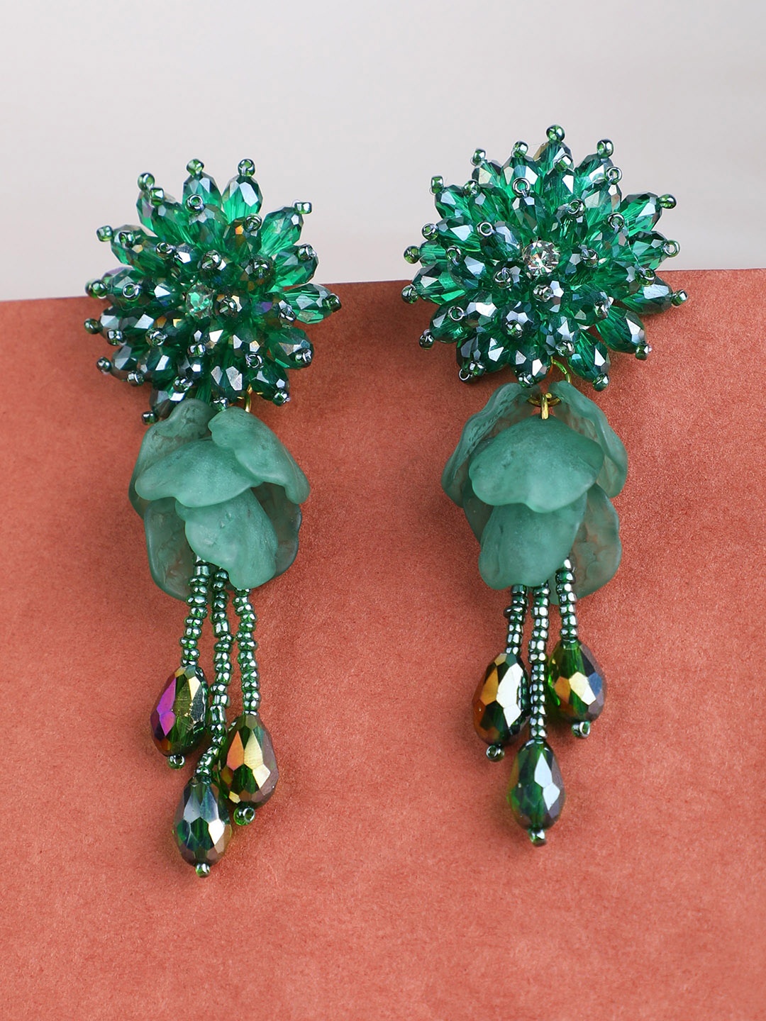 

Bhana Fashion Green Contemporary Drop Earrings