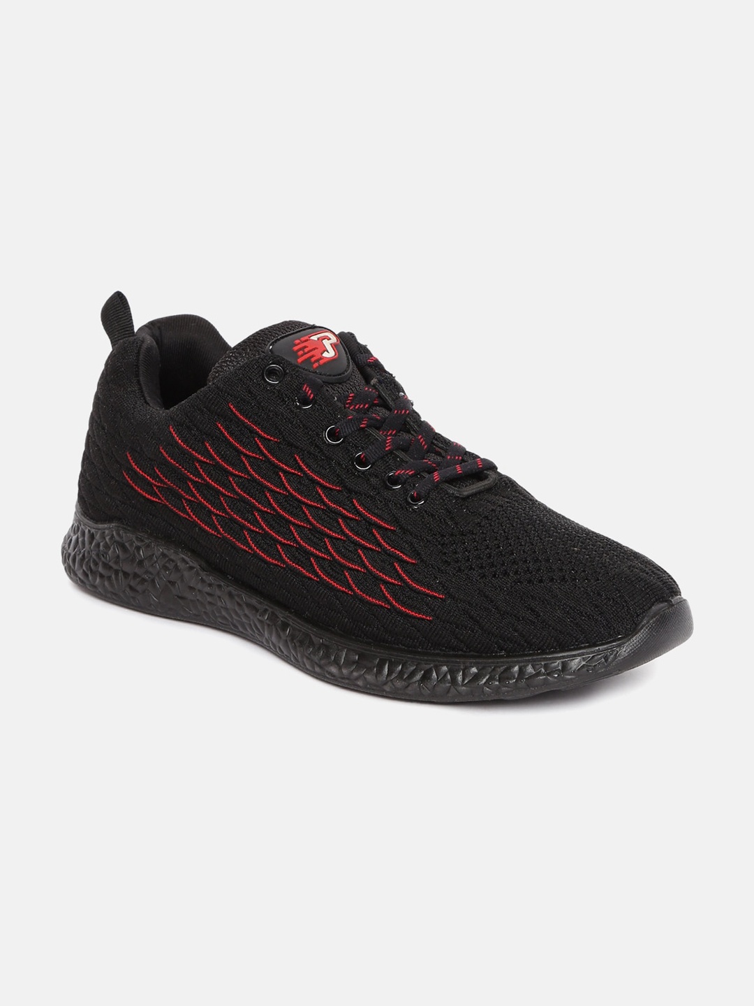 

Paragon Men Black Woven Design Sneakers