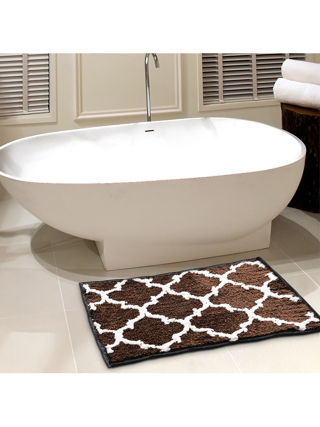 

AAZEEM Brown Printed Anti Skid Doormats