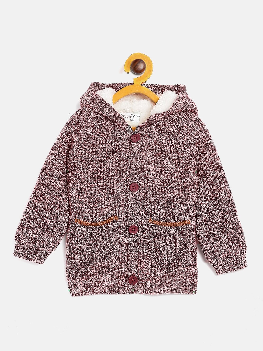 

JWAAQ Unisex Kids Burgundy Cardigan