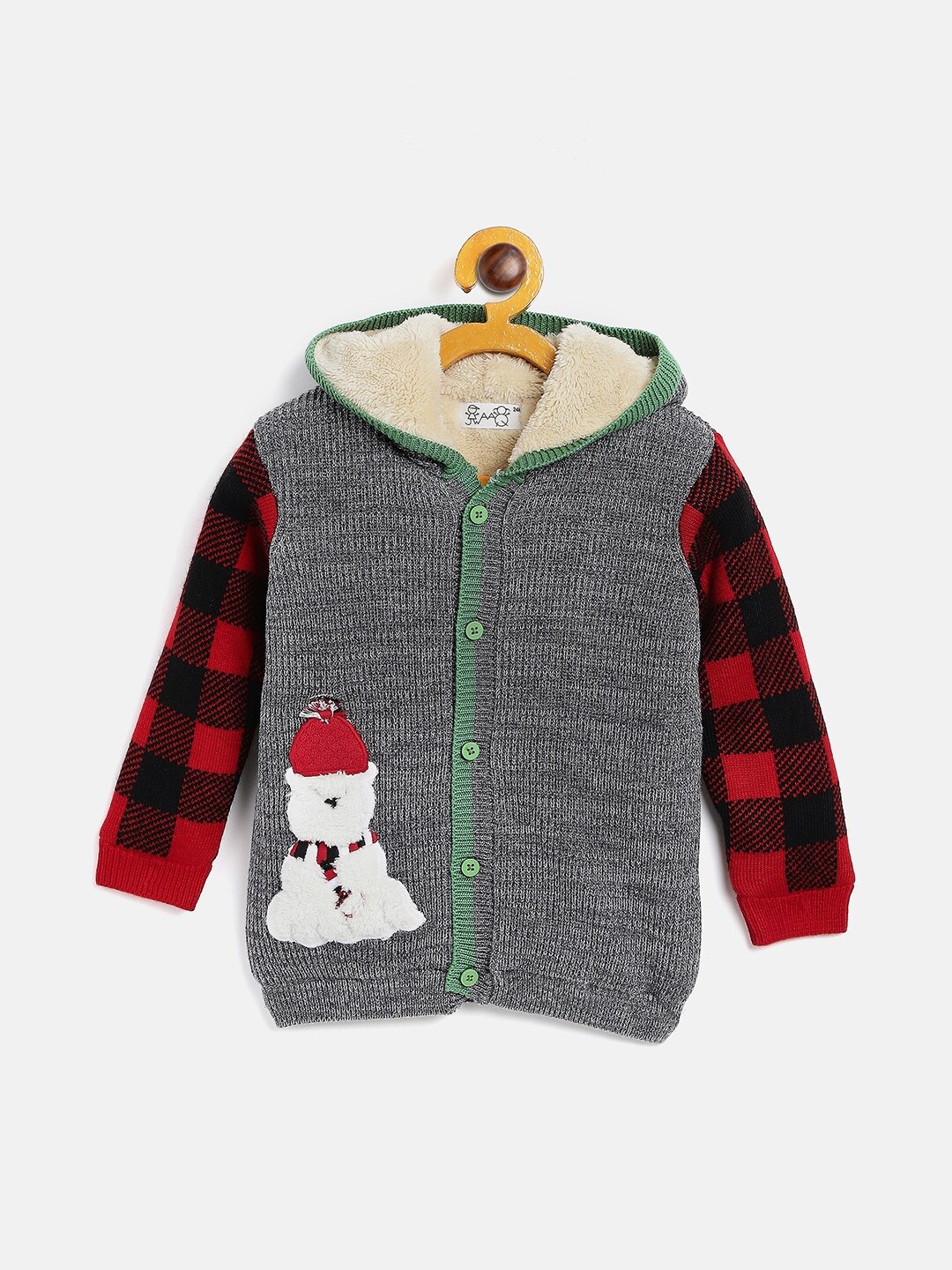 

JWAAQ Boys Grey Melange & Red Printed Pullover
