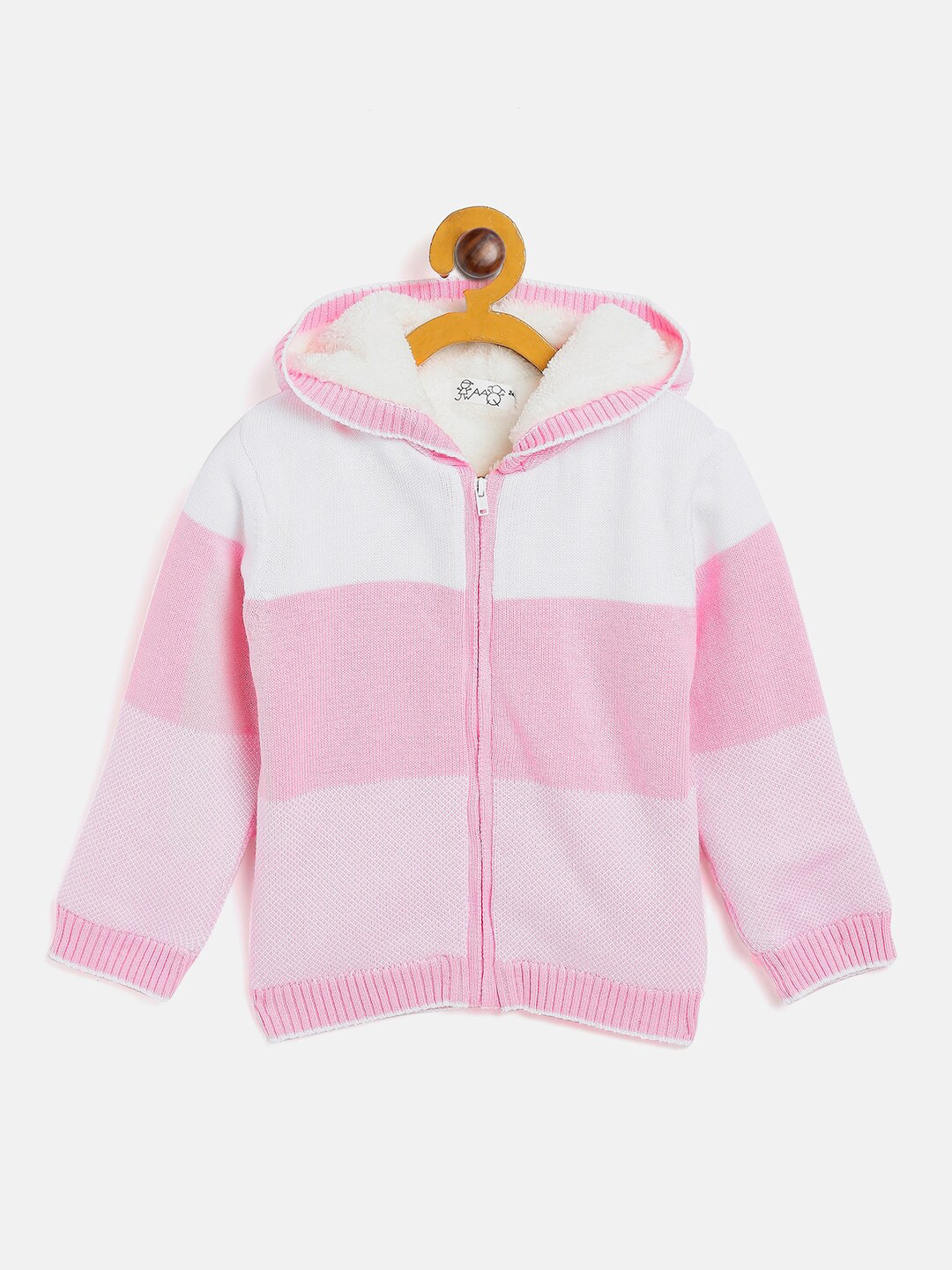 

JWAAQ Girls Pink & White Striped Pullover