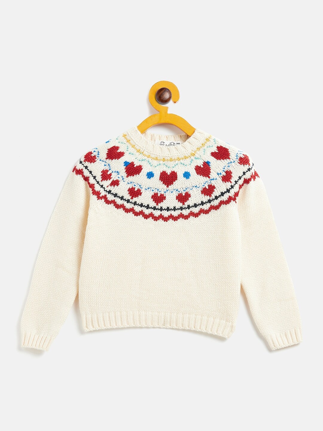 

JWAAQ Girls Grey & Red Embroidered Pullover