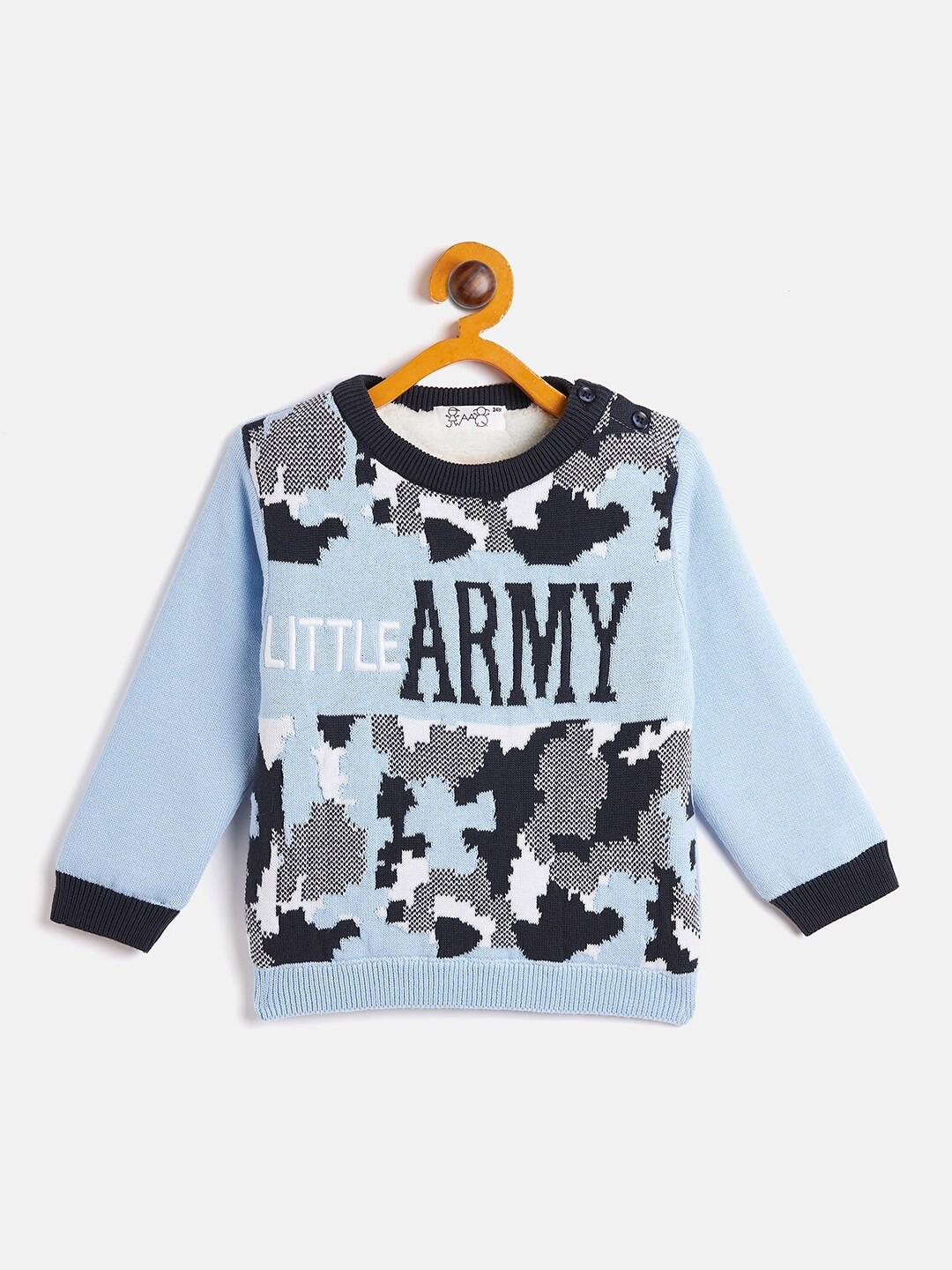 

JWAAQ Unisex Kids Blue & Black Printed Pullover