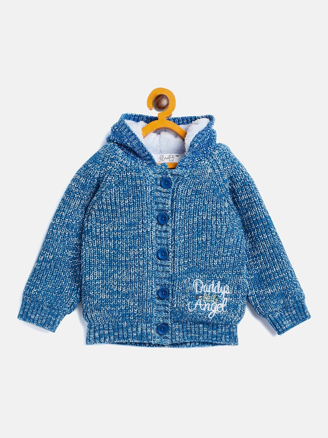 

JWAAQ Girls Blue Embroidered Printed Pullover