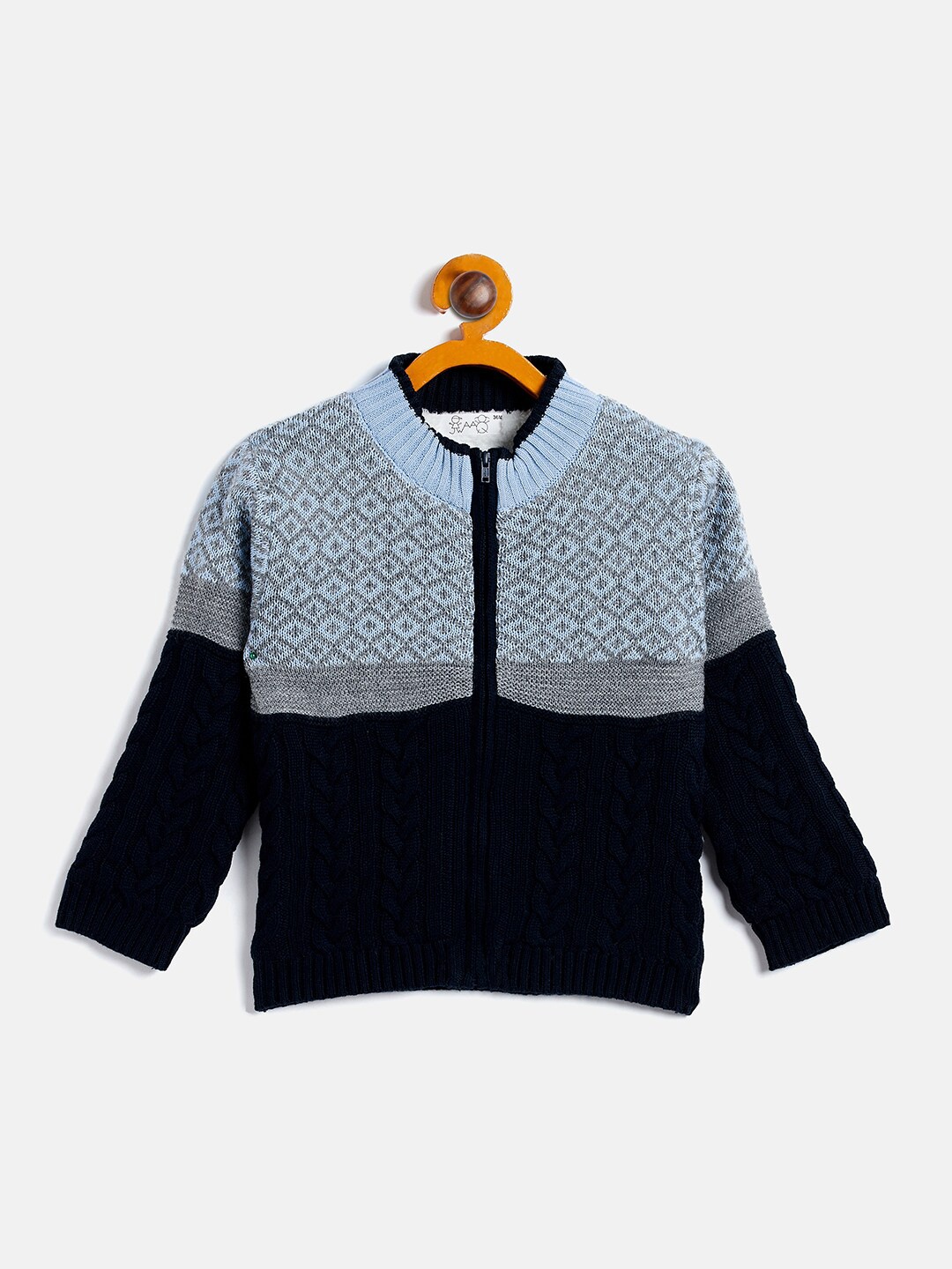 

JWAAQ Boys Blue Cable Knit Printed
