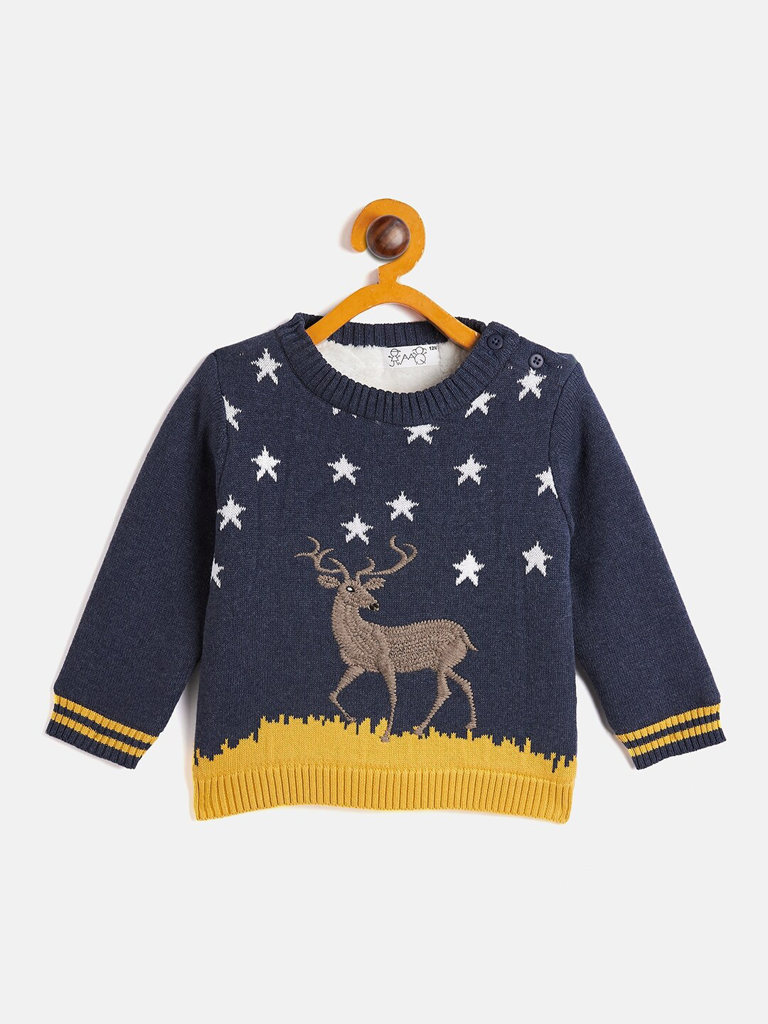

JWAAQ Unisex Kids Blue & White Printed Pullover
