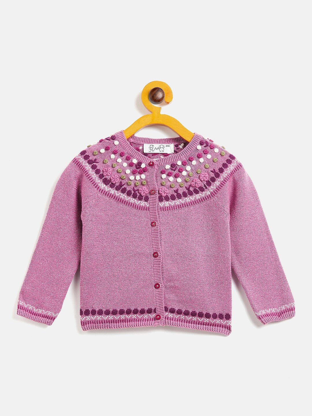 

JWAAQ Girls Mauve & Green Embroidered Pullover