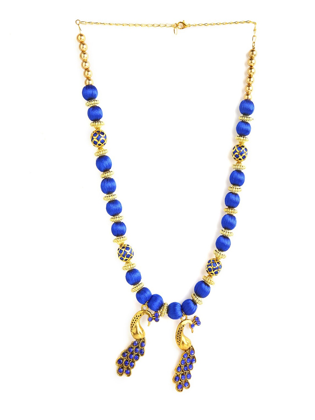 

AKSHARA Gold-Toned & Blue German Silver Gold-Plated Handcrafted Necklace
