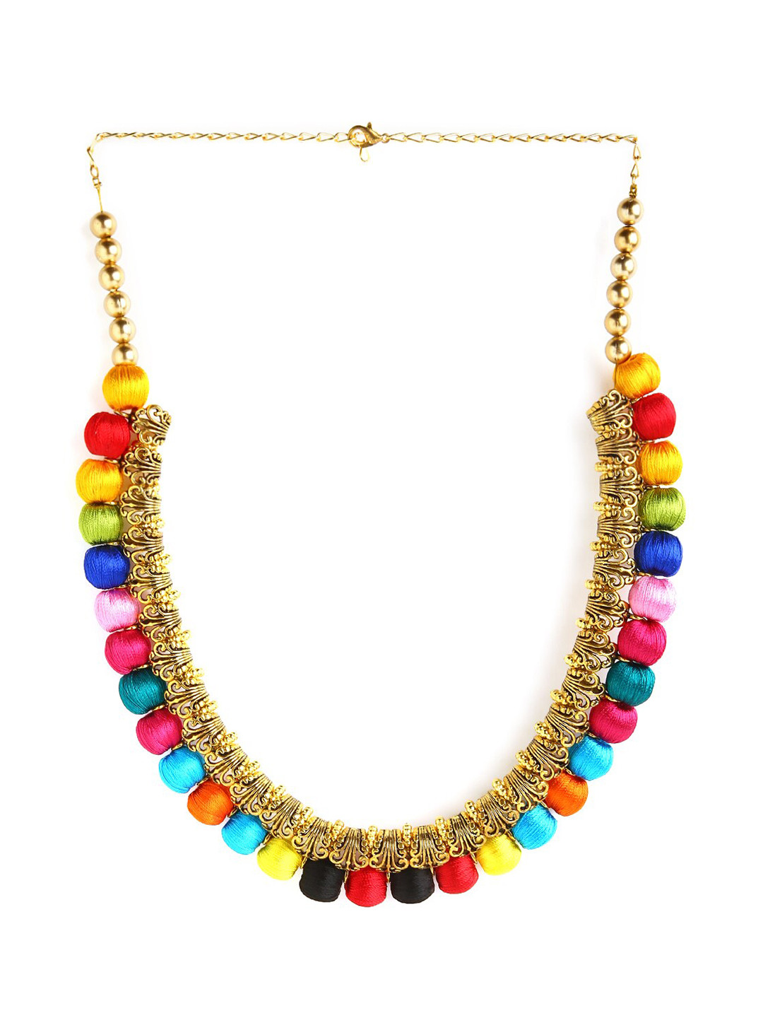 

AKSHARA Gold-Toned & Yellow German Silver Gold-Plated Handcrafted Necklace