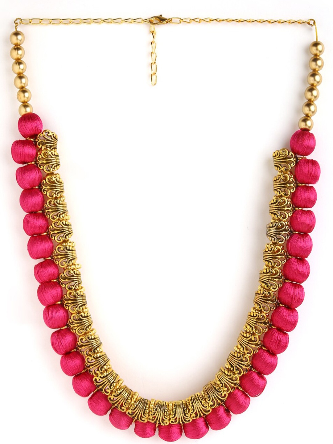 

AKSHARA Pink & Gold-Toned German Silver Gold-Plated Handcrafted Necklace