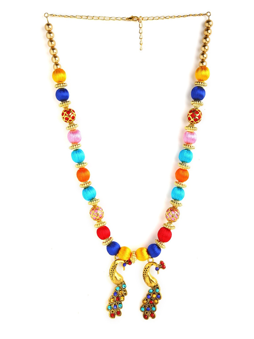 

AKSHARA Gold-Toned & Red German Silver Gold-Plated Handcrafted Necklace