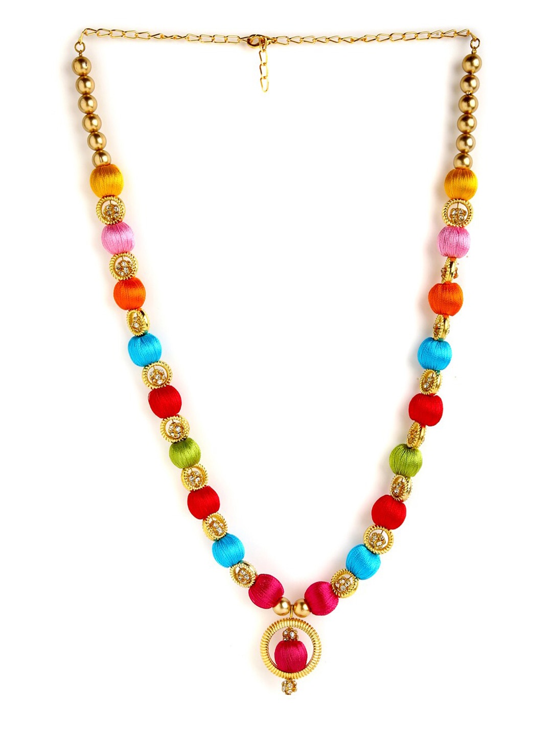 

AKSHARA Gold-Toned & Blue German Silver Gold-Plated Handcrafted Necklace