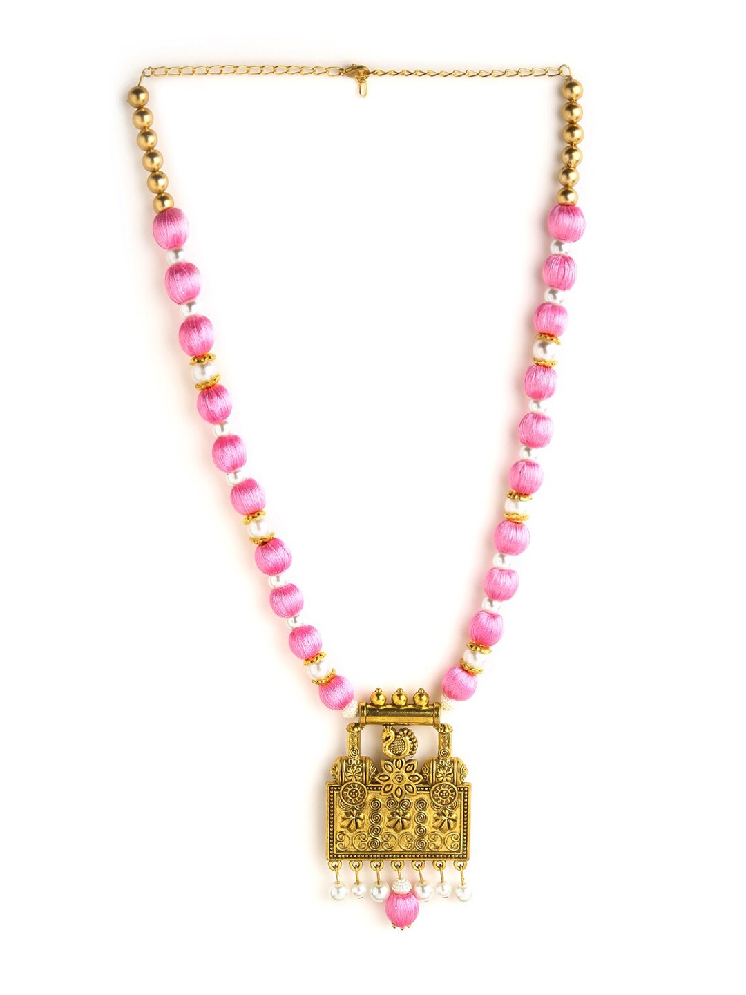 

AKSHARA Rose & Gold-Toned German Silver Gold-Plated Handcrafted Necklace