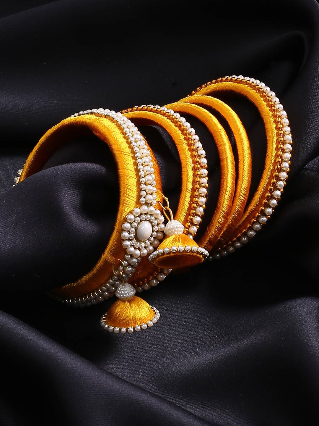 

AKSHARA Set Of 10 Gold-Plated & Stone-Studded Bridal Bangle Set