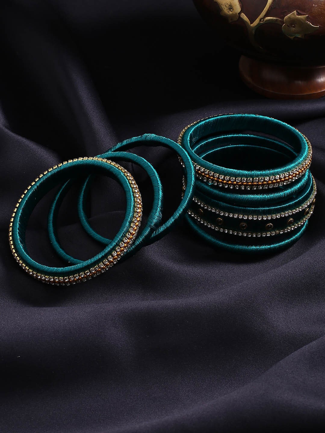 

AKSHARA Set of 14 Green Bridal Bangles