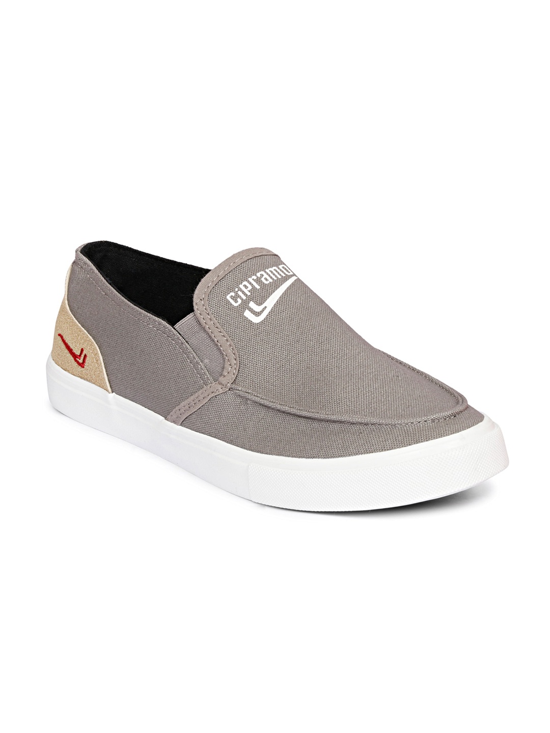 

CIPRAMO SPORTS Men Grey Colourblocked Slip-On Sneakers