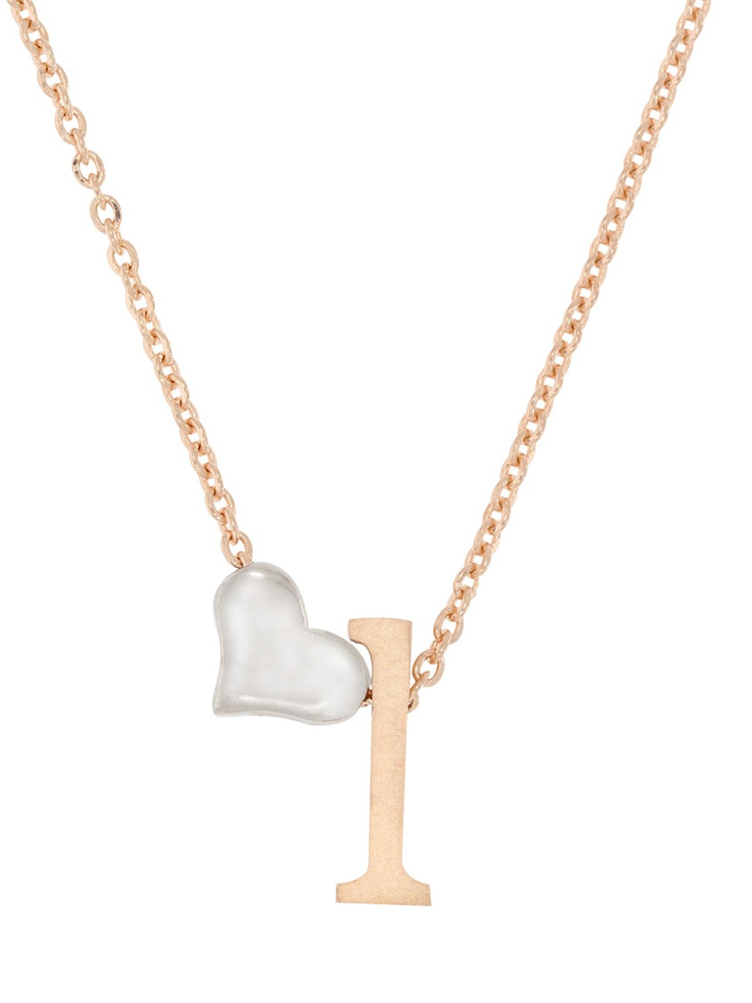 

ANAYRA Rose-Gold & Silver-Toned Heart Pendant with Link Chain