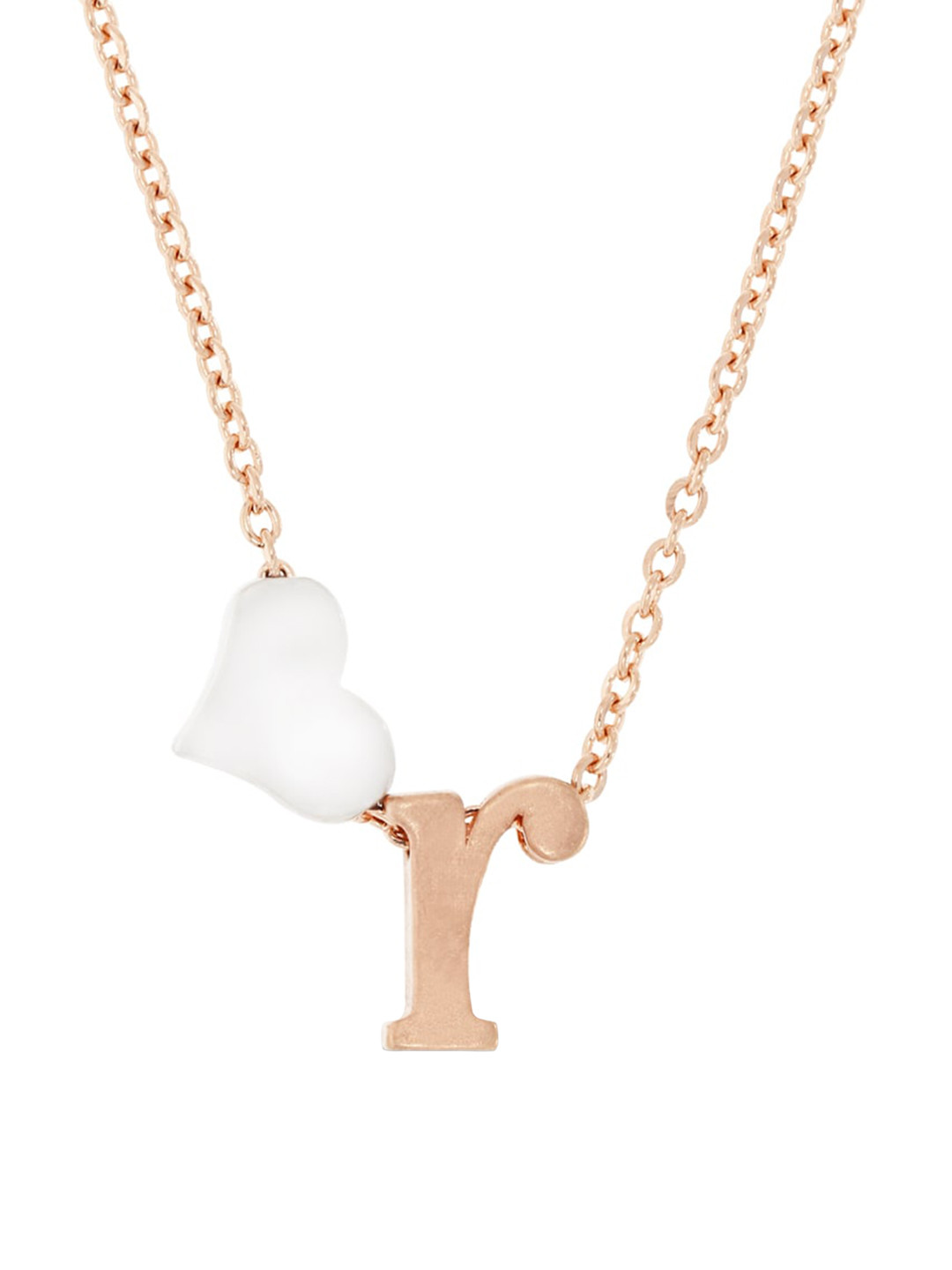 

ANAYRA 925 Sterling Silver Rose-Gold Toned White Pendant With Chain