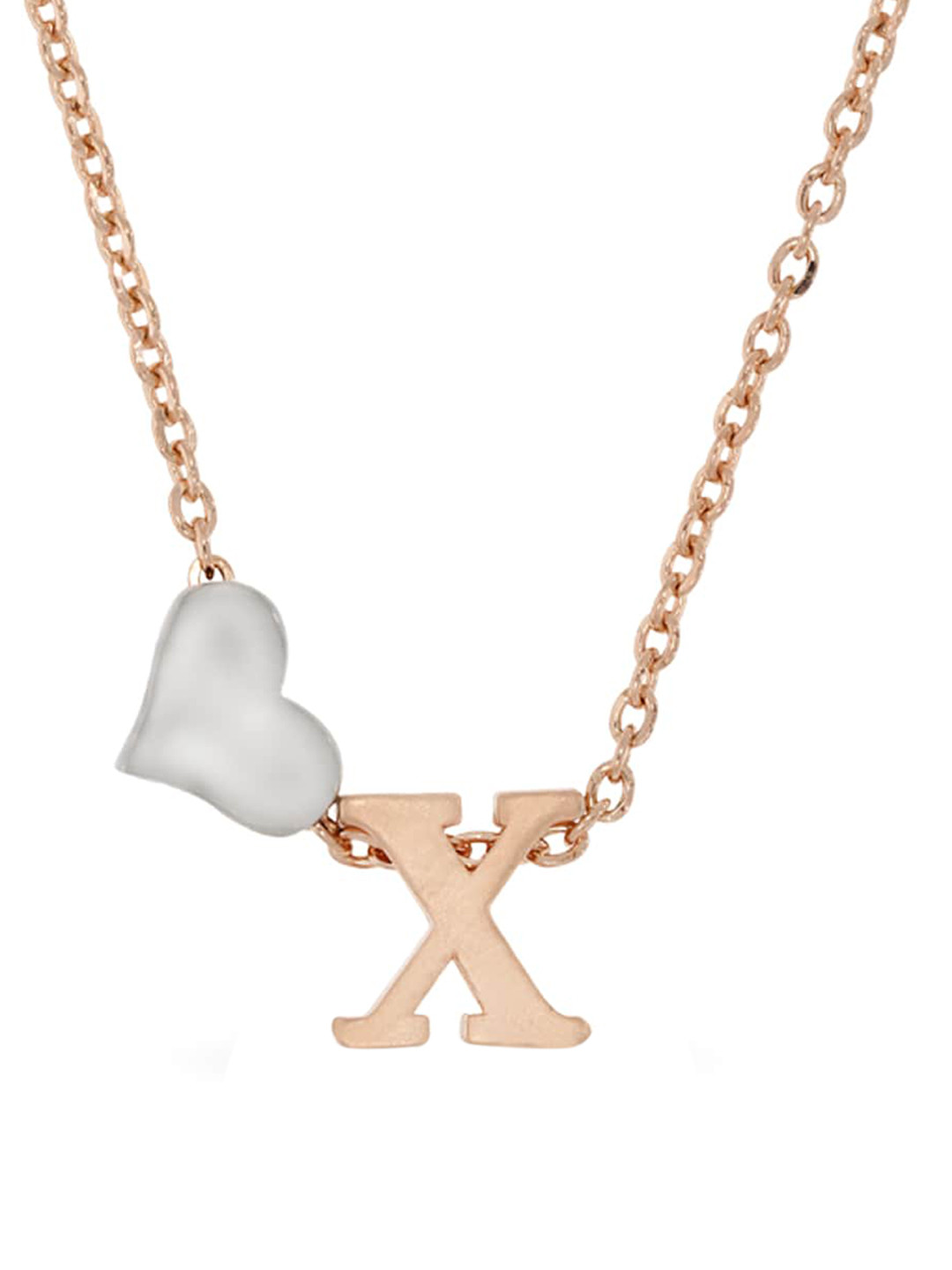

ANAYRA Women White Rose Gold-Plated Pendant with Chain