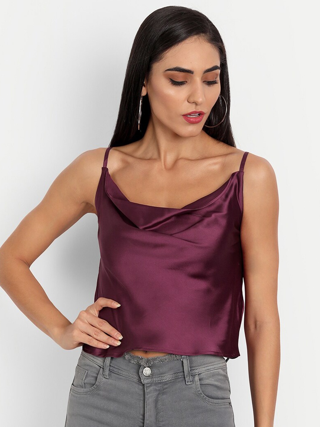 

ESSQUE Maroon Solid Top