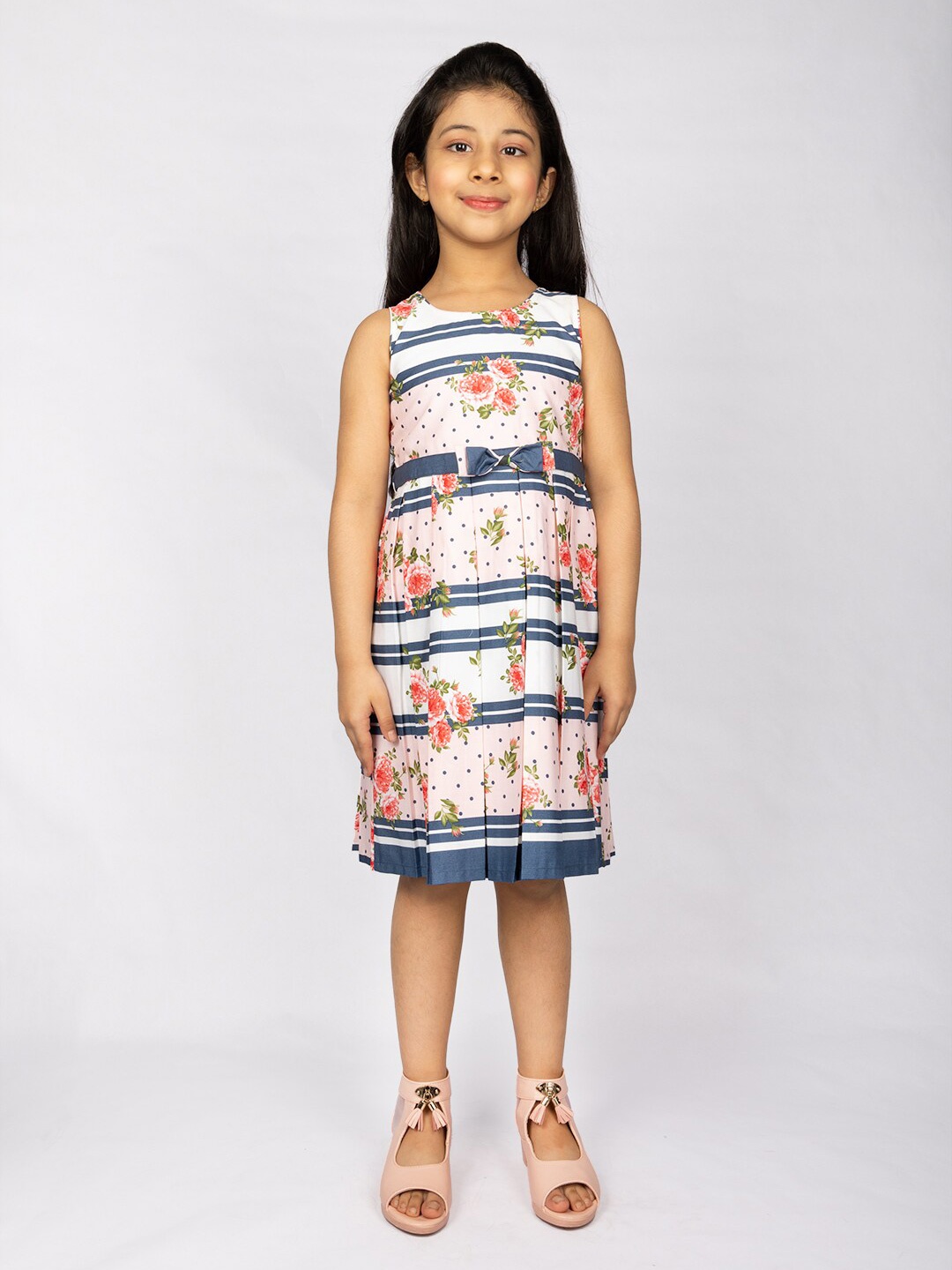 

Peppermint Pink Floral A-Line Dress