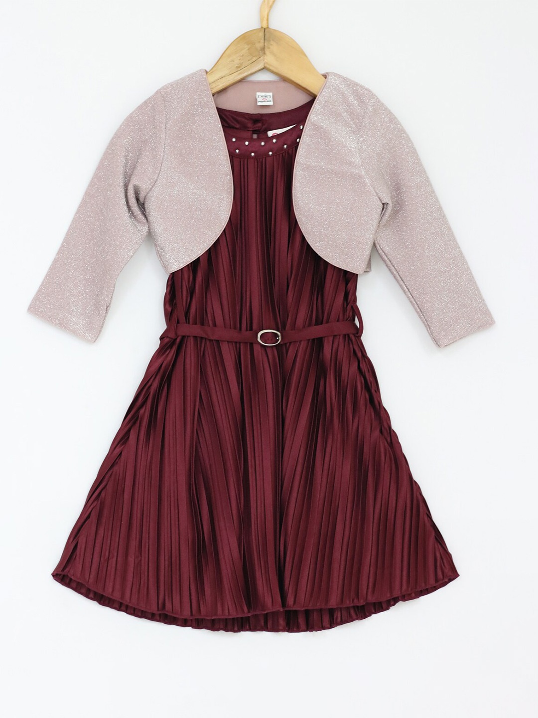 

Peppermint Maroon Satin Dress