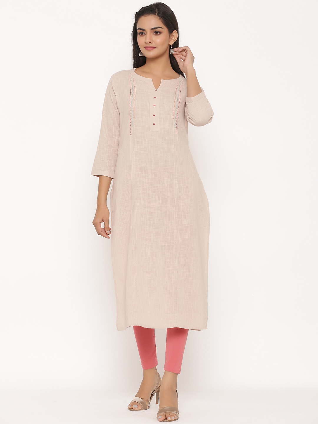 

SUTI Women Beige Solid Kurta