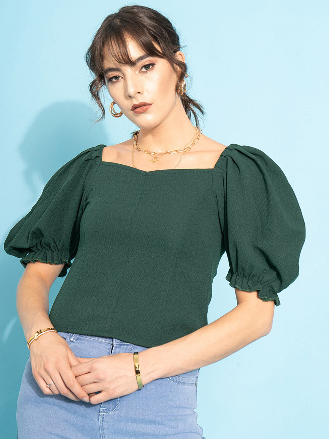 

Purple Feather Green Solid Top