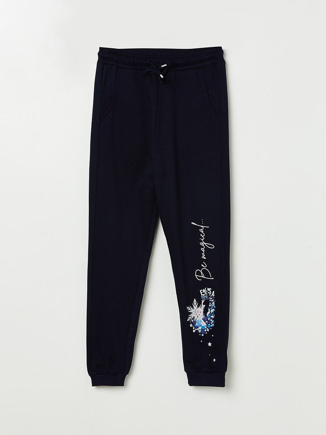 

Fame Forever by Lifestyle Girls Navy Frozen Printed Track Pants, Navy blue