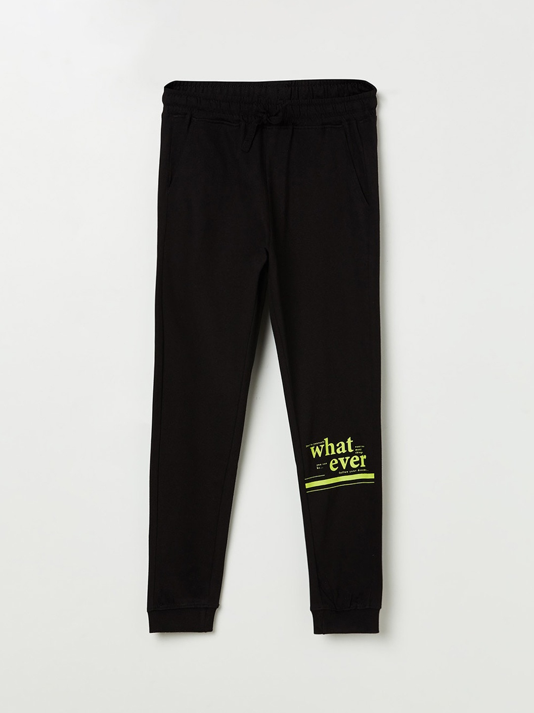 

Fame Forever by Lifestyle Girls Pink Solid Pure Cotton Track Pants, Black