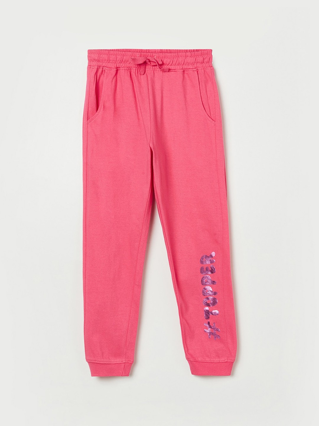 

Fame Forever by Lifestyle Girls Pink Solid Cotton Joggers