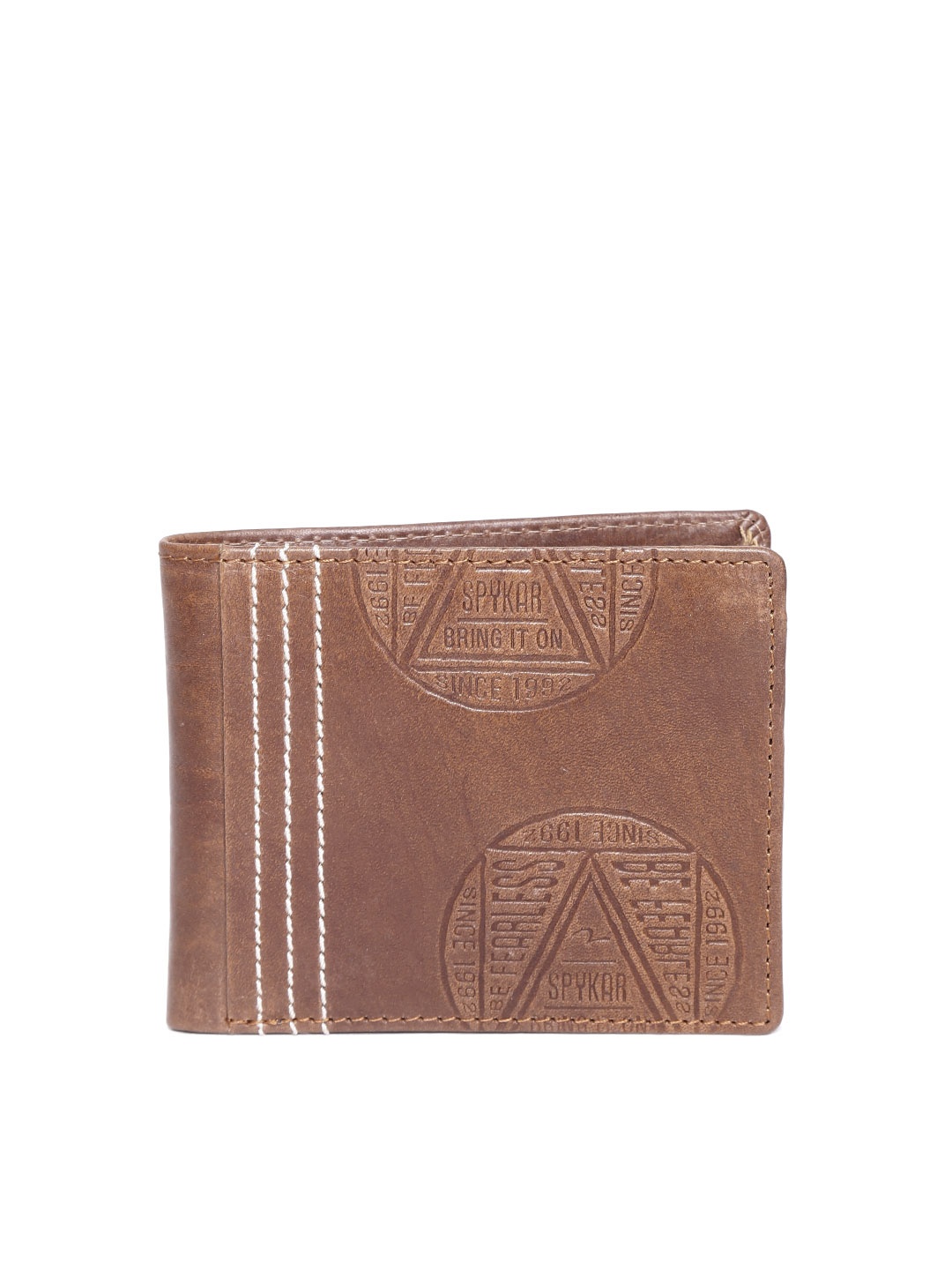 

SPYKAR Men Brown Solid Leather Two Fold Wallet