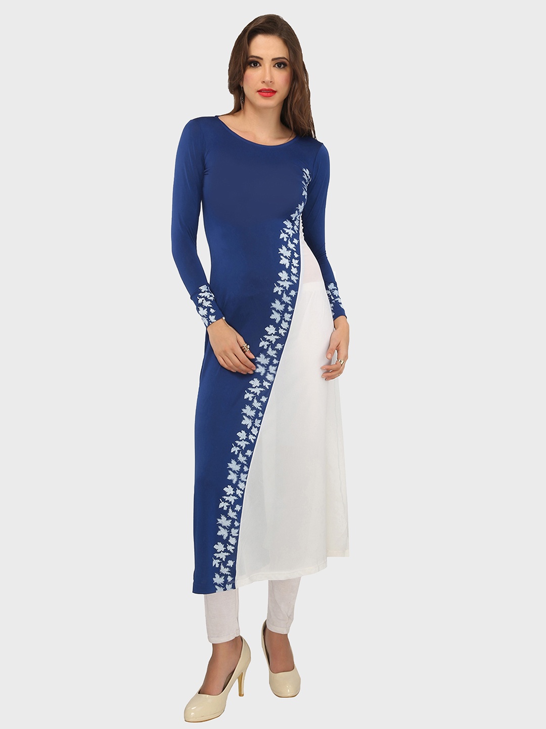 

Ira Soleil Women Blue & Off White Printed Kurta