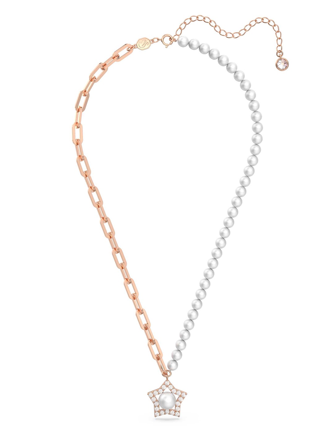 

SWAROVSKI Women White Necklace and Chains, Rose gold