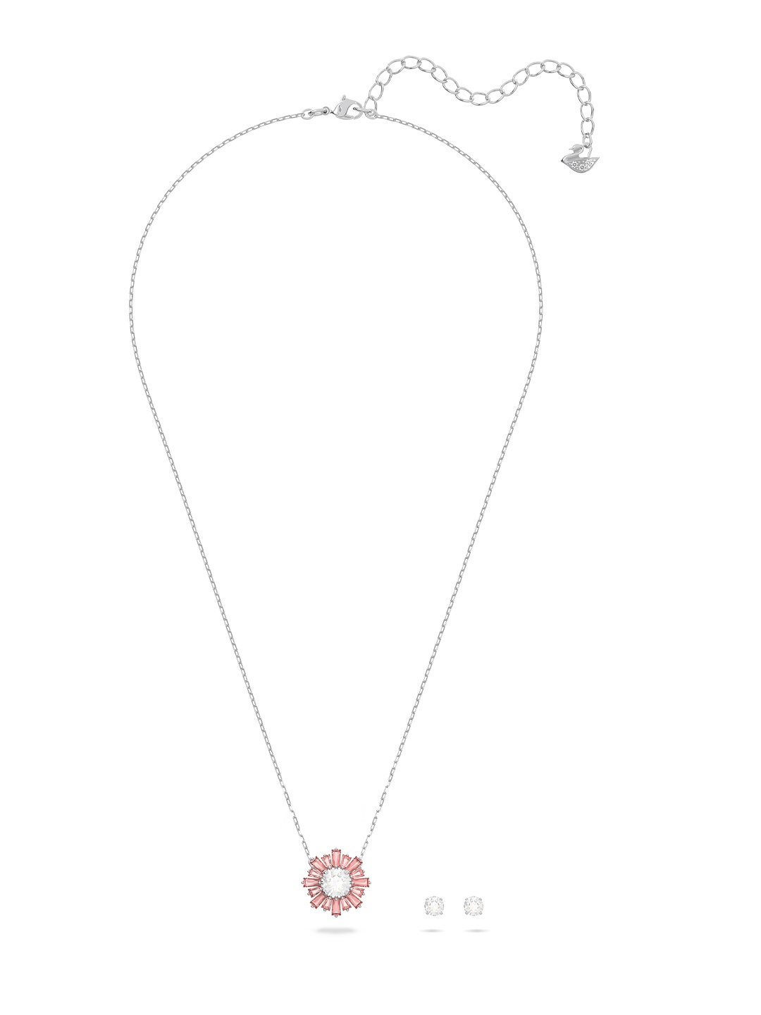 

SWAROVSKI Women Pink Necklace and Chains, Silver