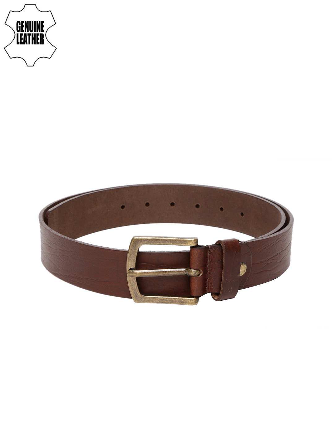 

SPYKAR Men Brown Solid Genuine Leather Belt