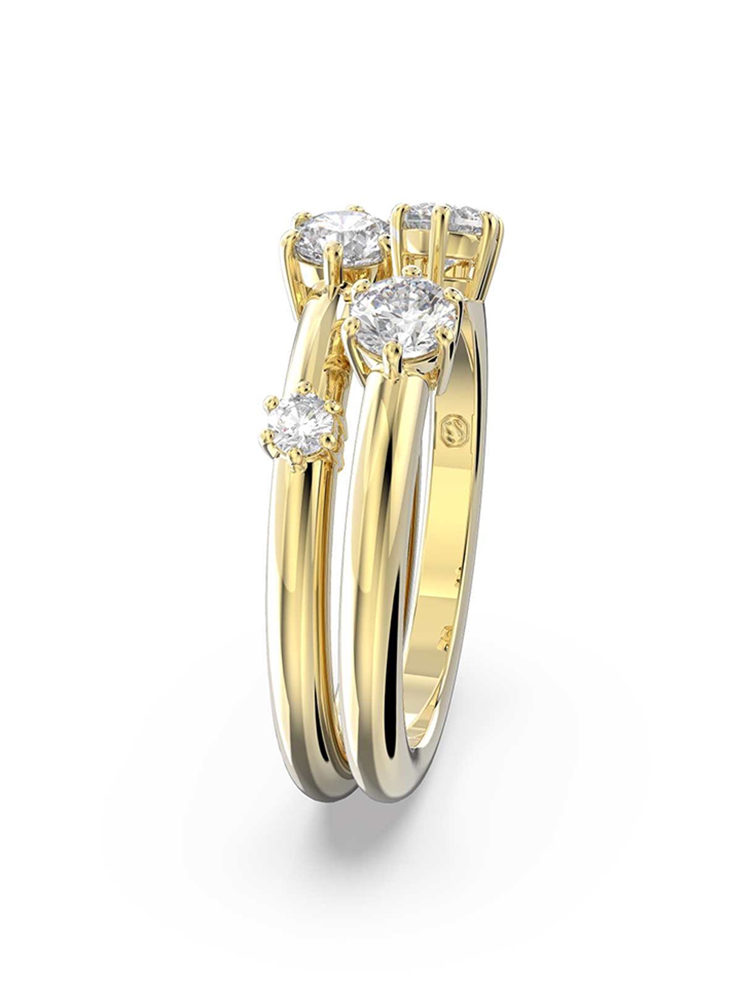 

SWAROVSKI Gold Plated White Crystal Studded Finger Ring