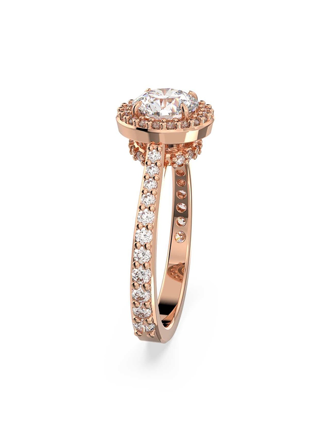 

SWAROVSKI Rose Gold-Plated White Crystal-Studded Finger Ring