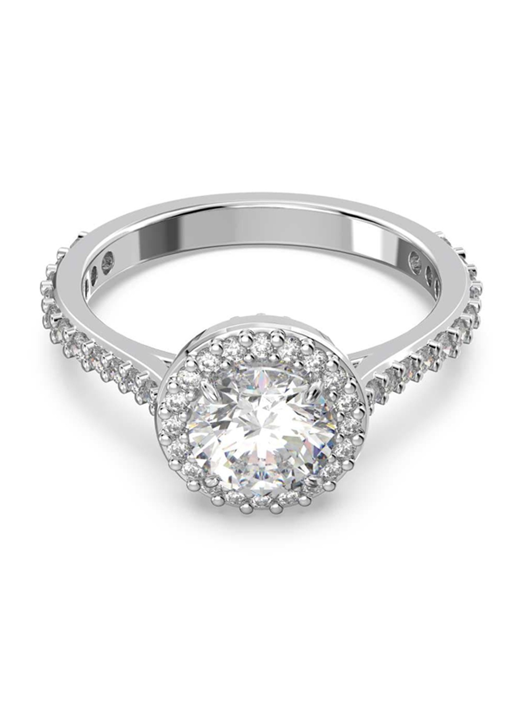 

SWAROVSKI Rhodium-Plated White Crystal-Studded Finger Ring