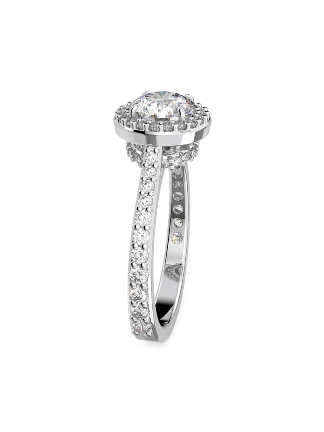 

SWAROVSKI Rhodium-Plated Silver-Toned & White Crystal-Studded Finger Ring